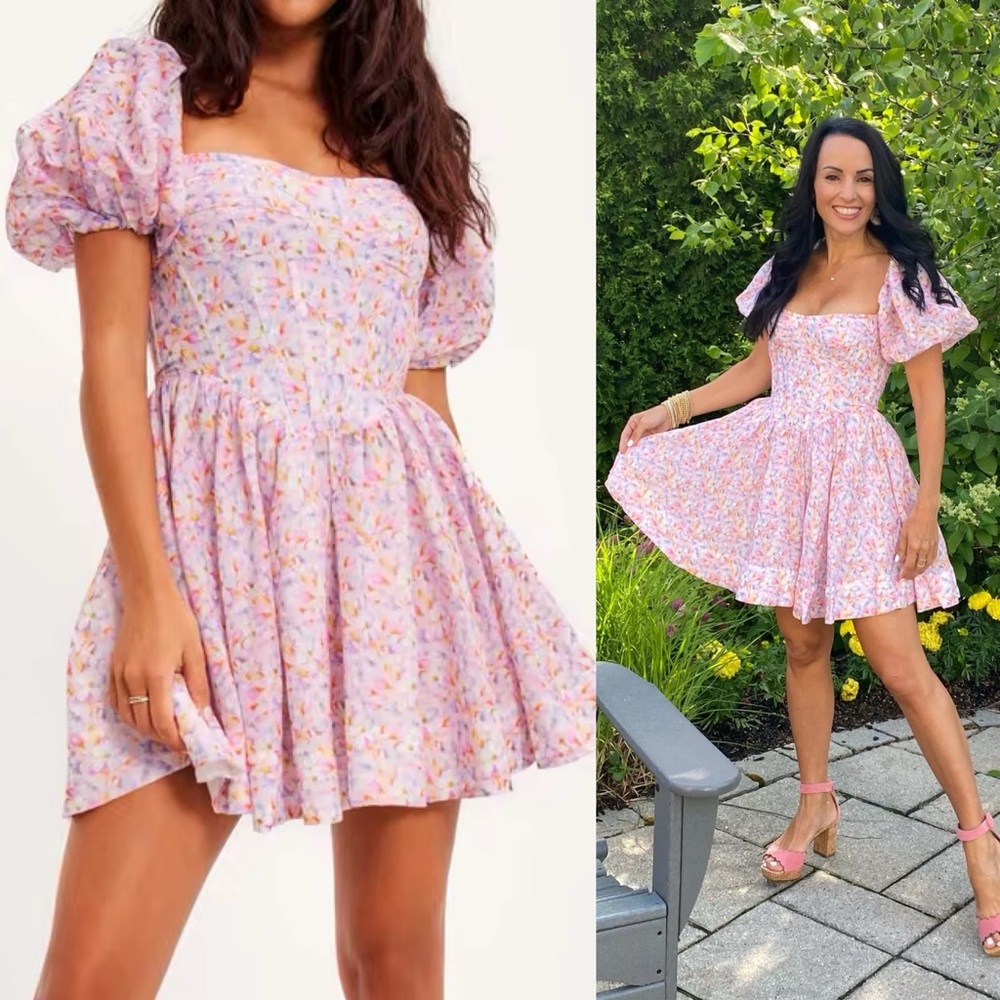 Bardot Kiah Corset Mini Dress in Spring Floral